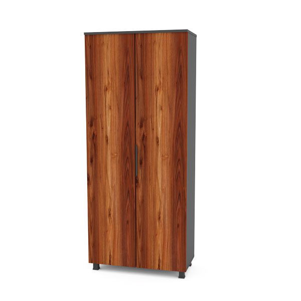 Armoire haute de rangement à 2 portes battantes Pera/Anthracite