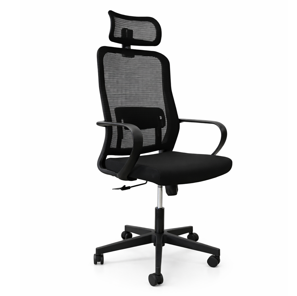 Chaise opérationnelle avec appui tête noire