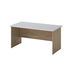 [BCUSD1470NW] BUREAU STANDARD 1470X700X750 WU3344 + chêne naturel Blanc